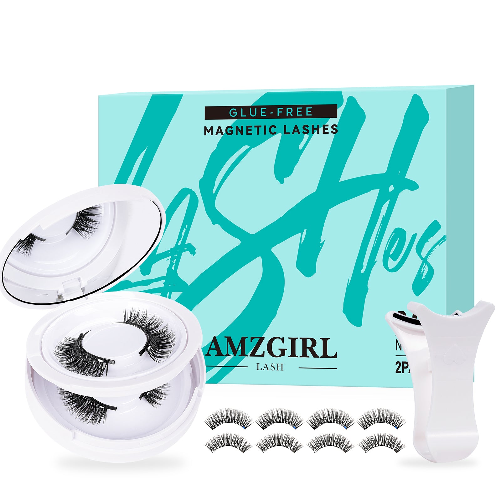 AMZGIRL Glue-Free Magnetic Lashes (2Pairs-Dense)